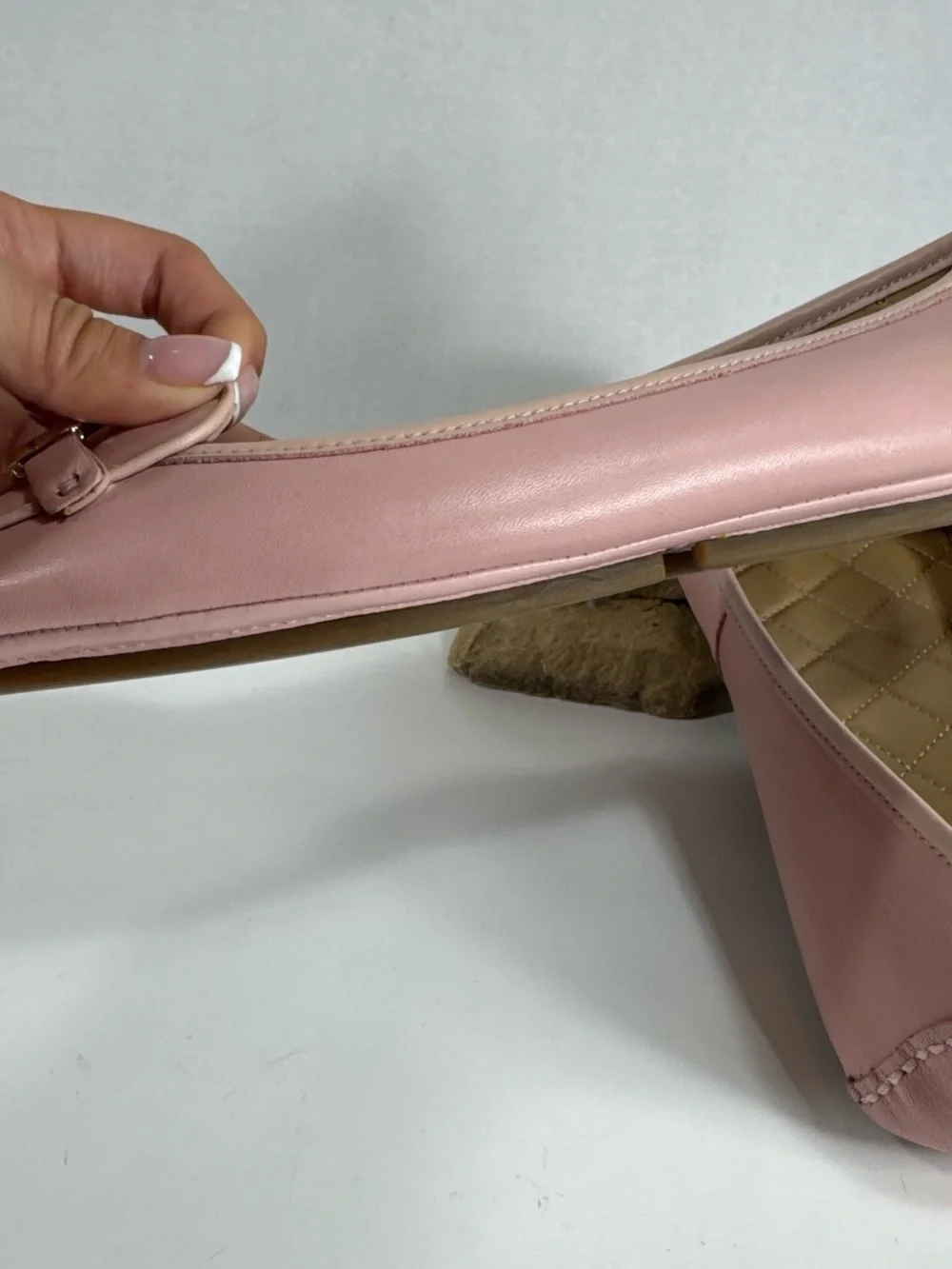 Michael Kors Pink Leather Logo Ballet Flats